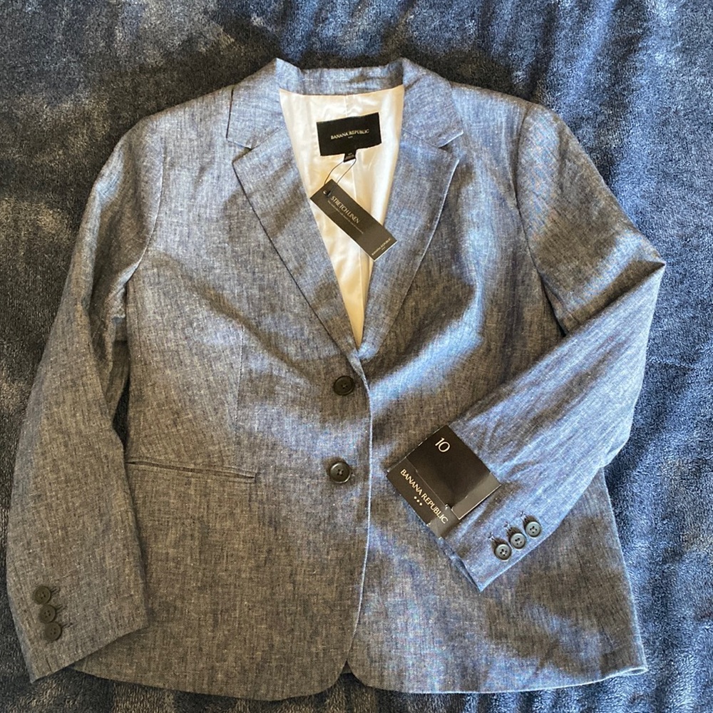 J. Crew Chambray Stretch Linen Blazer